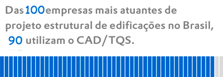 Among 50 most actuating companies on the structural design sector in Brazil, 48 use the TQS software.